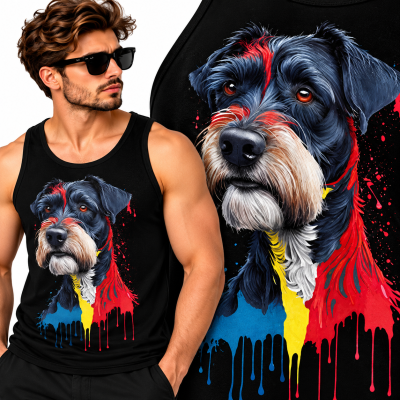 TANK TOP ZWIERZĘTA  SCHNAUZER BLACK